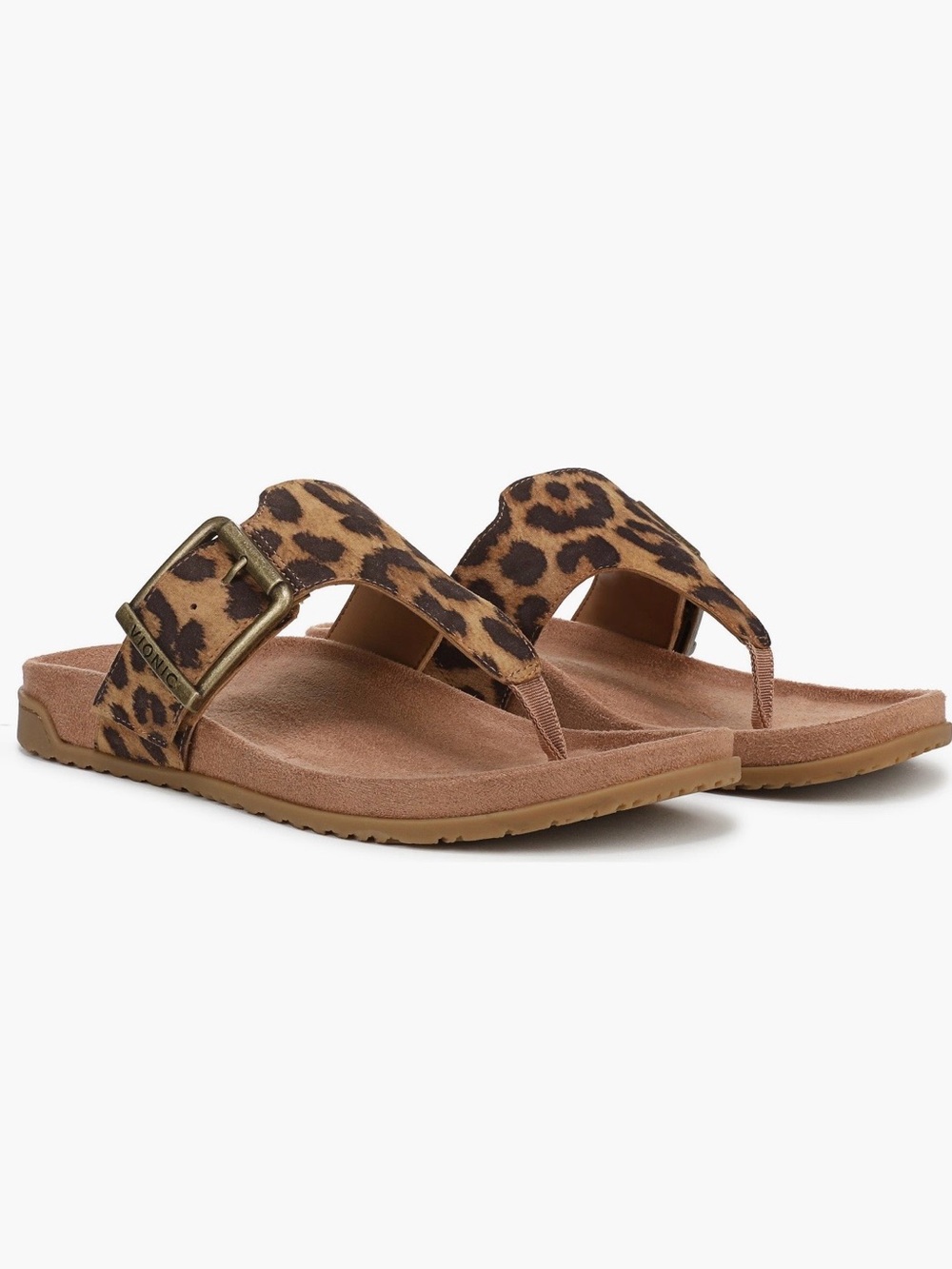 Vionic Leopard Print Emma Flip Flop Size 8.5 casual supportive